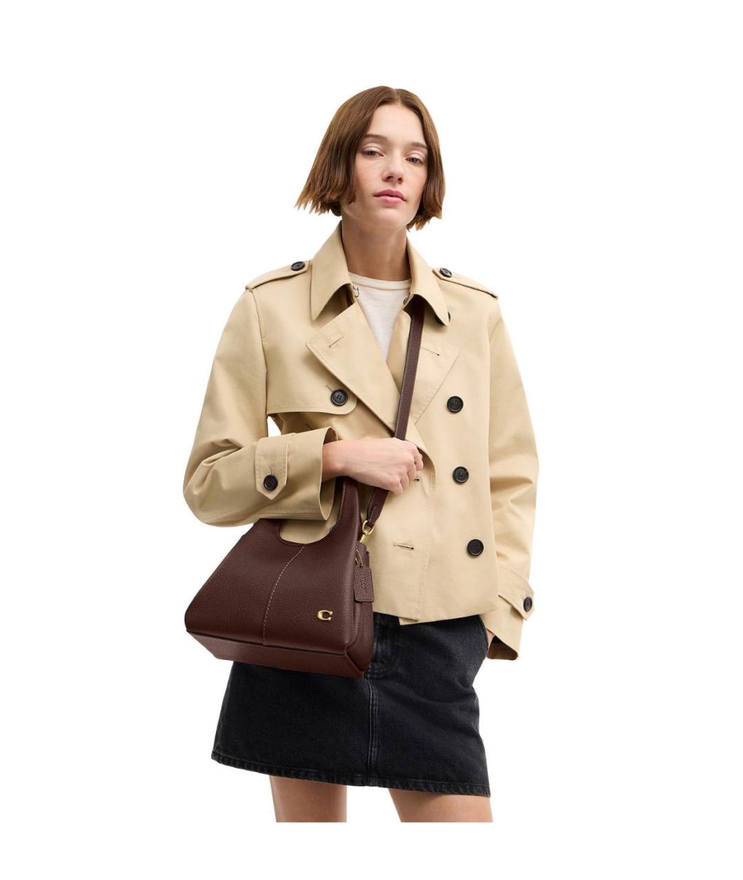 COACH Коричневая кожаная сумка тоут, фото 8