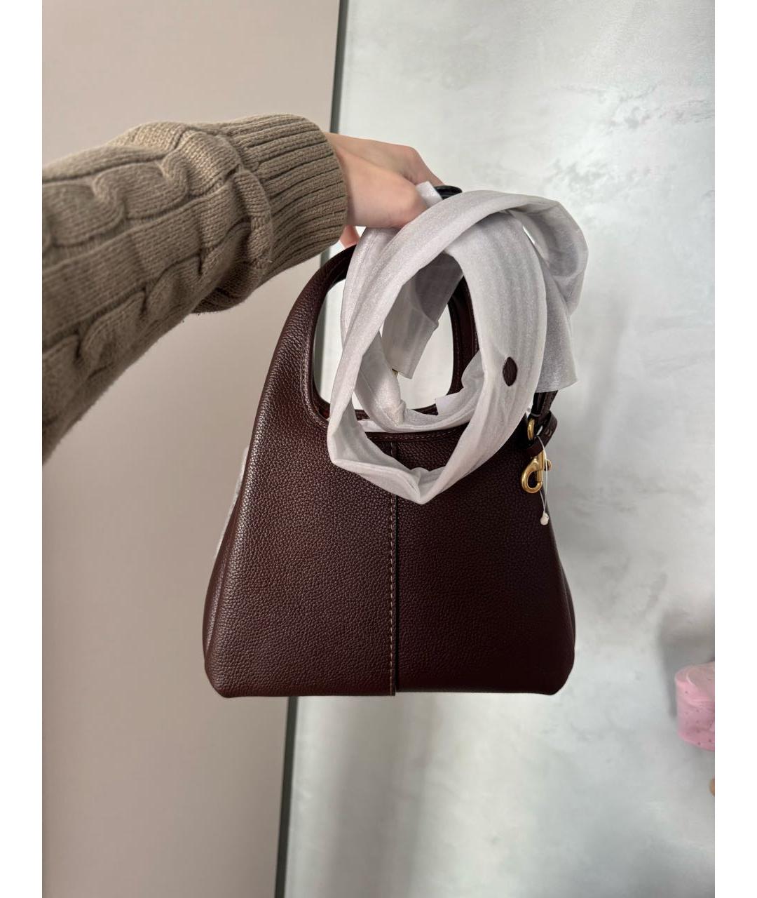 COACH Коричневая кожаная сумка тоут, фото 4