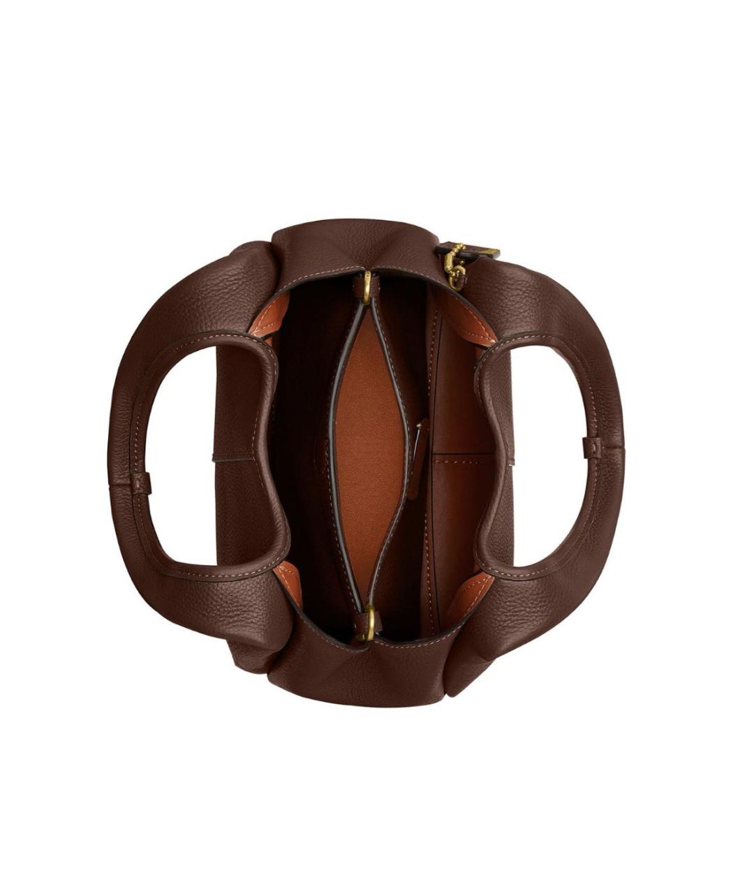 COACH Коричневая кожаная сумка тоут, фото 7