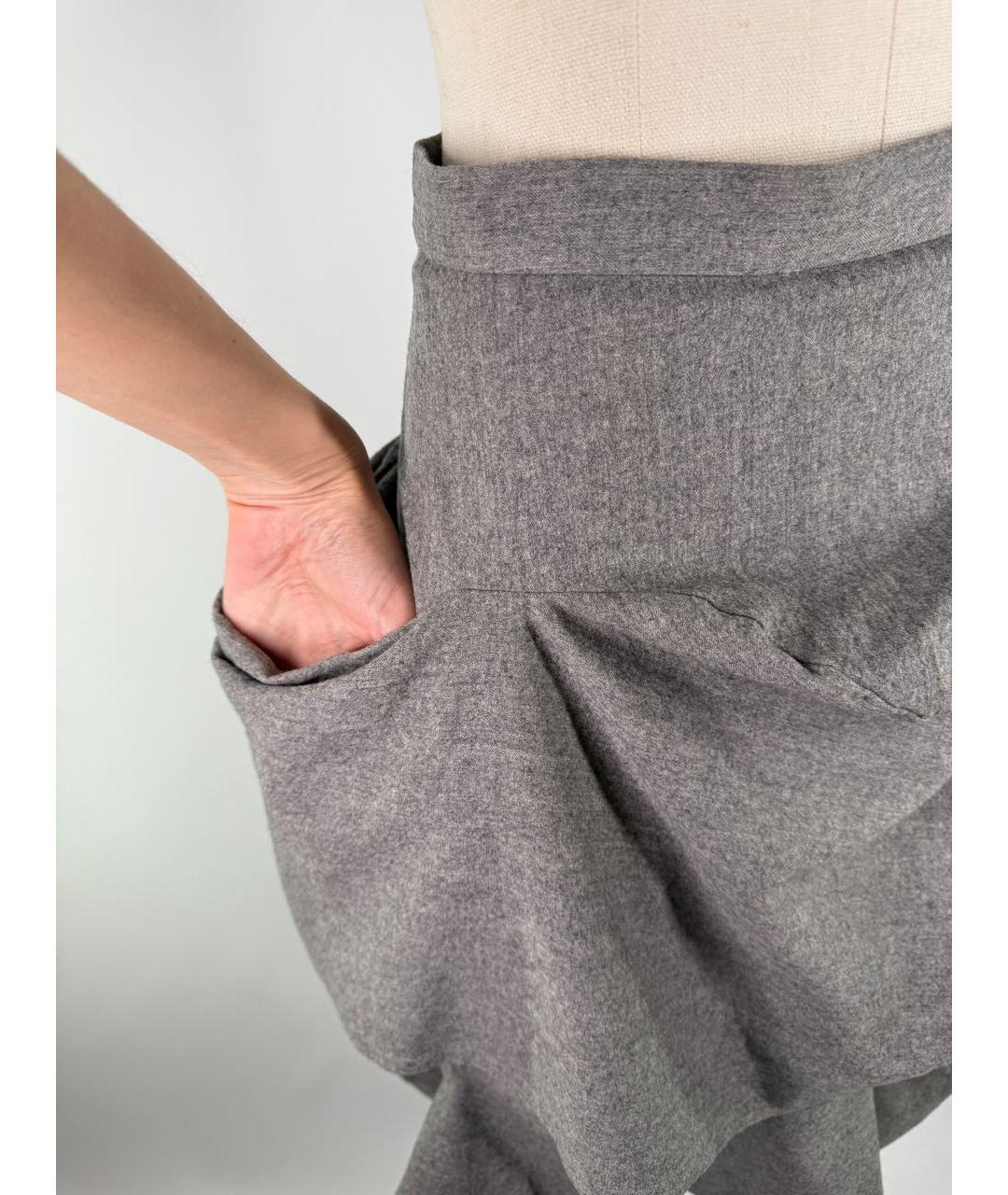 VIVIENNE WESTWOOD Серая шерстяная юбка миди, фото 6