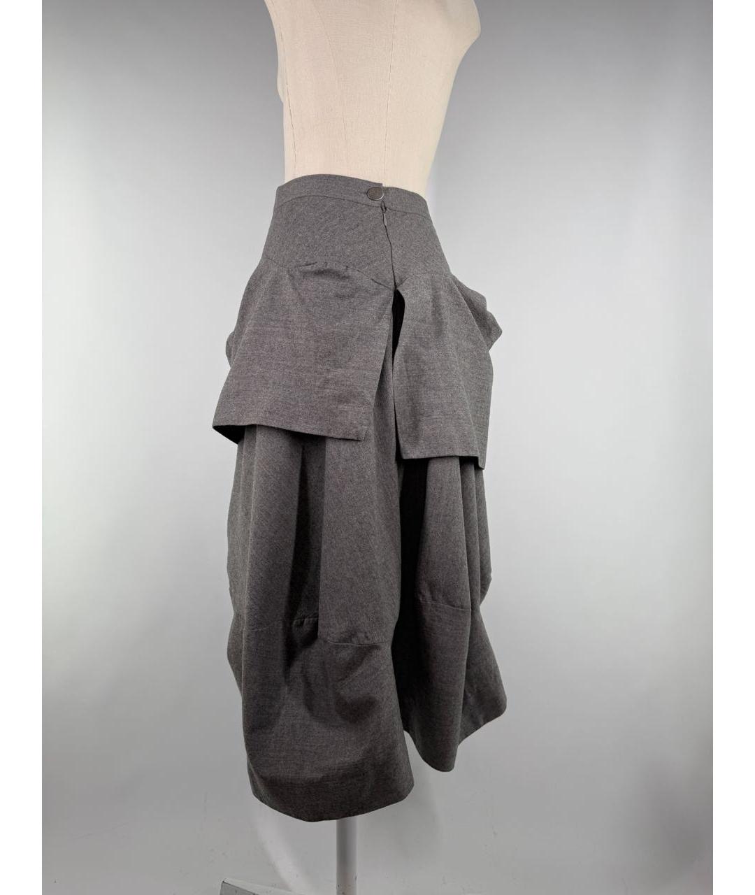 VIVIENNE WESTWOOD Серая шерстяная юбка миди, фото 3