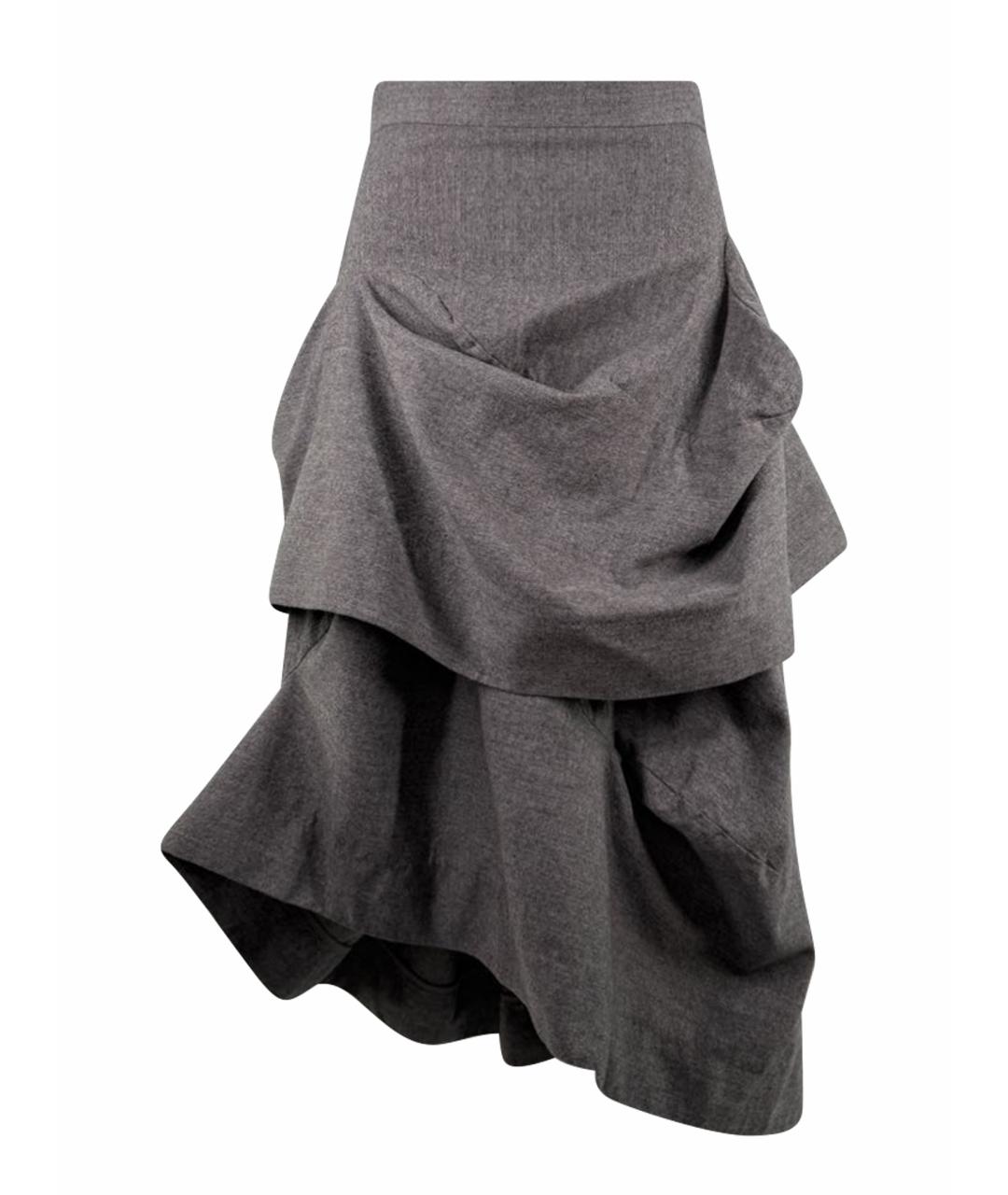 VIVIENNE WESTWOOD Серая шерстяная юбка миди, фото 1