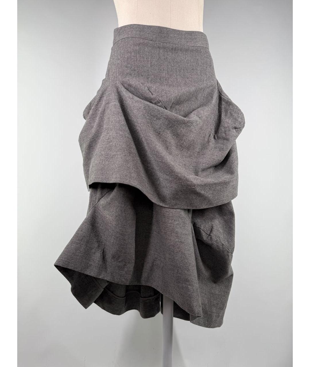 VIVIENNE WESTWOOD Серая шерстяная юбка миди, фото 5