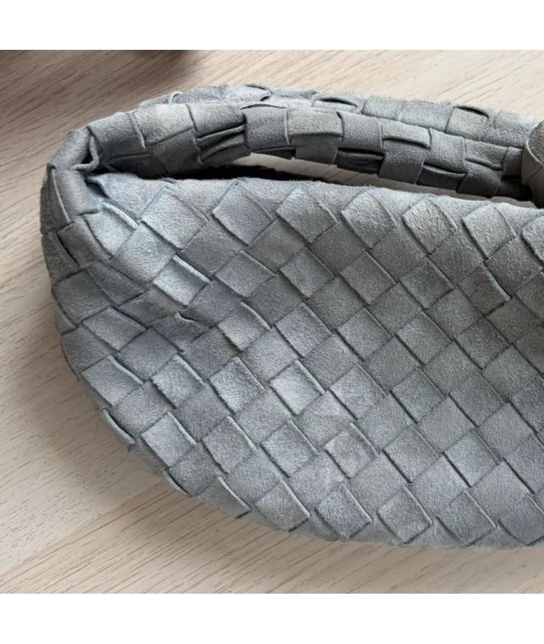 BOTTEGA VENETA Серая замшевая сумка с короткими ручками, фото 4