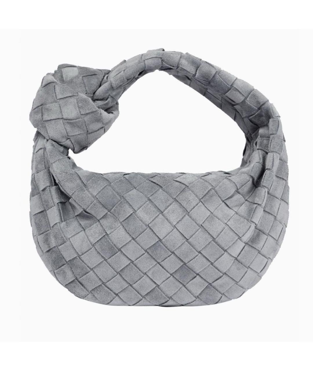 BOTTEGA VENETA Серая замшевая сумка с короткими ручками, фото 7