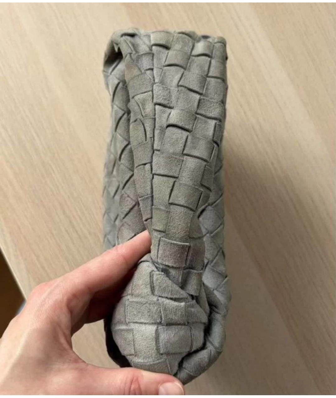 BOTTEGA VENETA Серая замшевая сумка с короткими ручками, фото 6