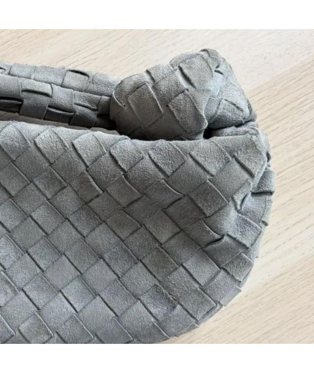 BOTTEGA VENETA Серая замшевая сумка с короткими ручками, фото 5