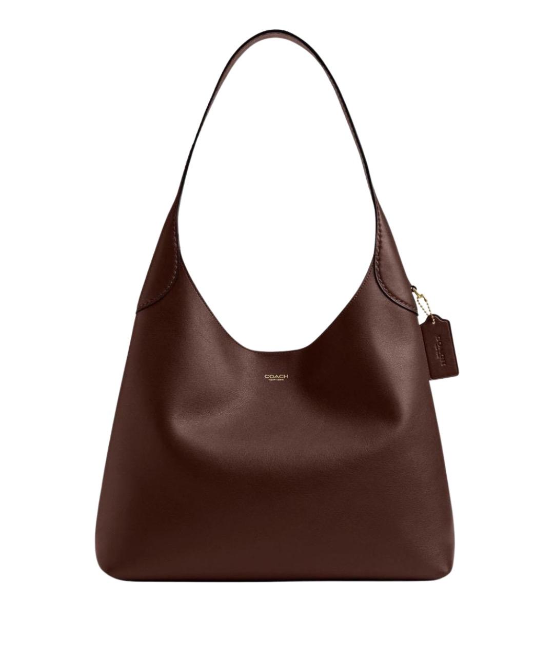 COACH Коричневая кожаная сумка тоут, фото 9