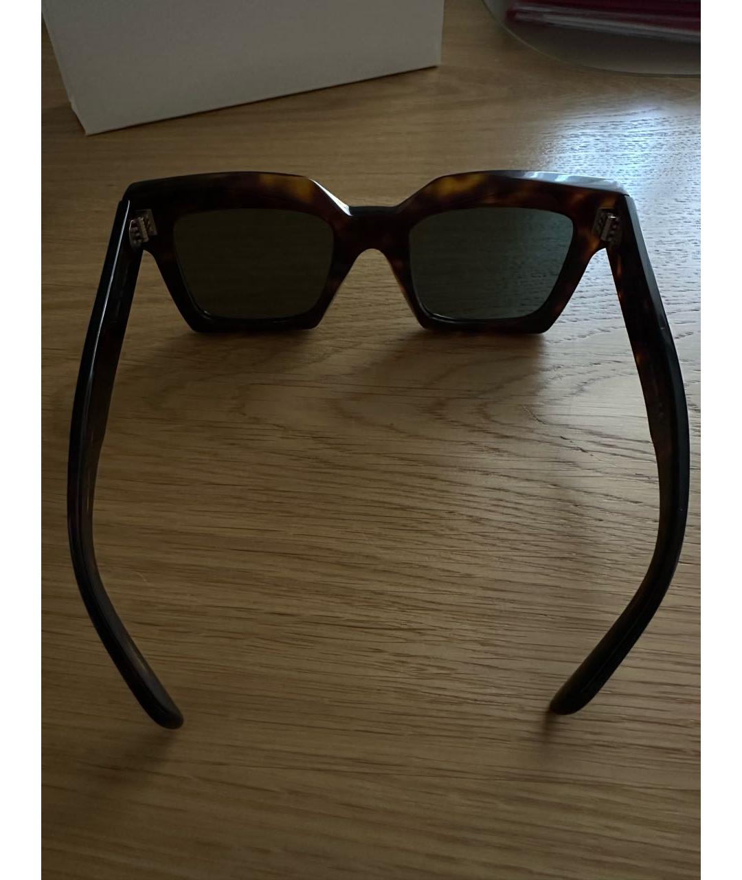 CELINE Коричневые пластиковые солнцезащитные очки, фото 5