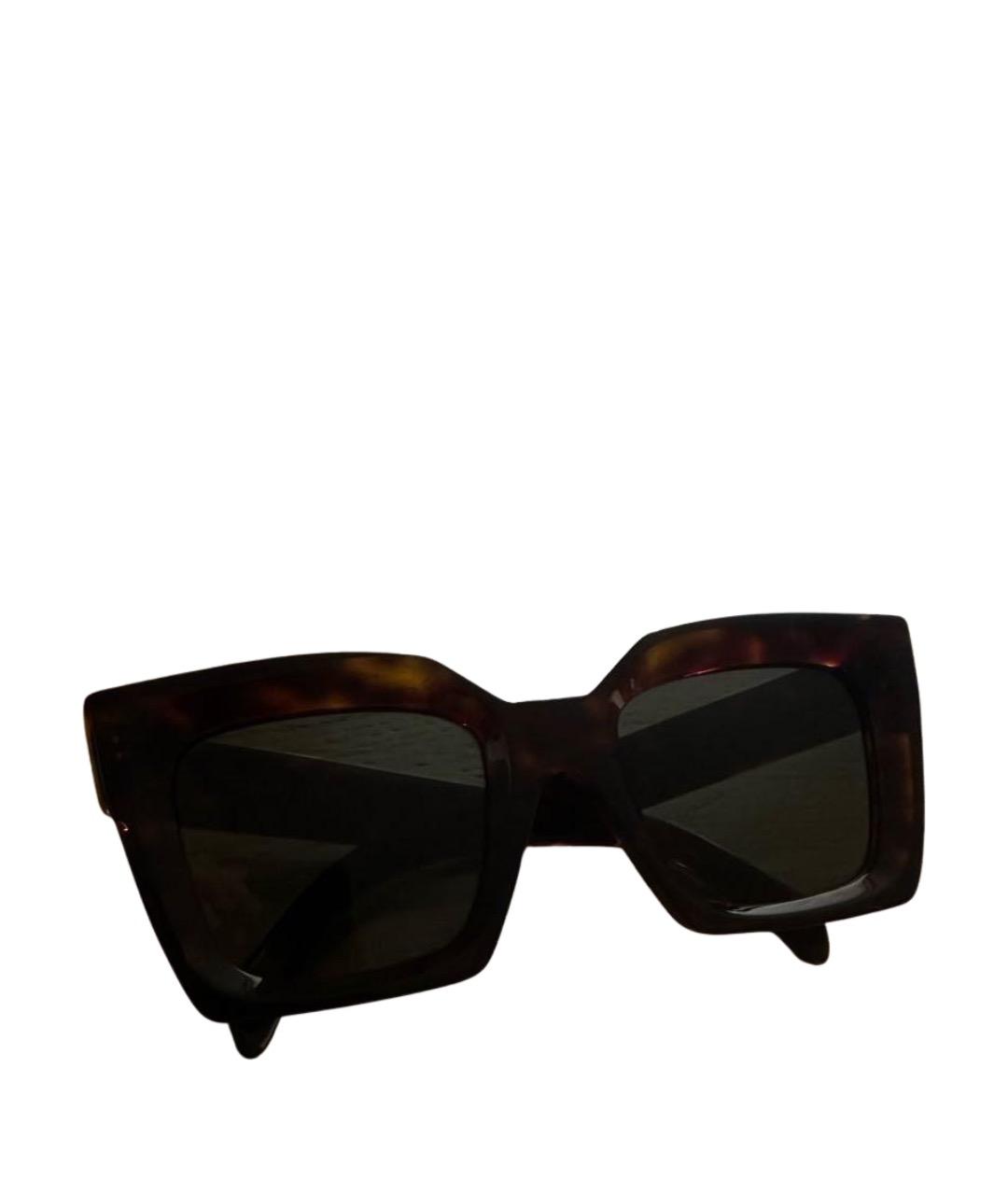 CELINE Коричневые пластиковые солнцезащитные очки, фото 1