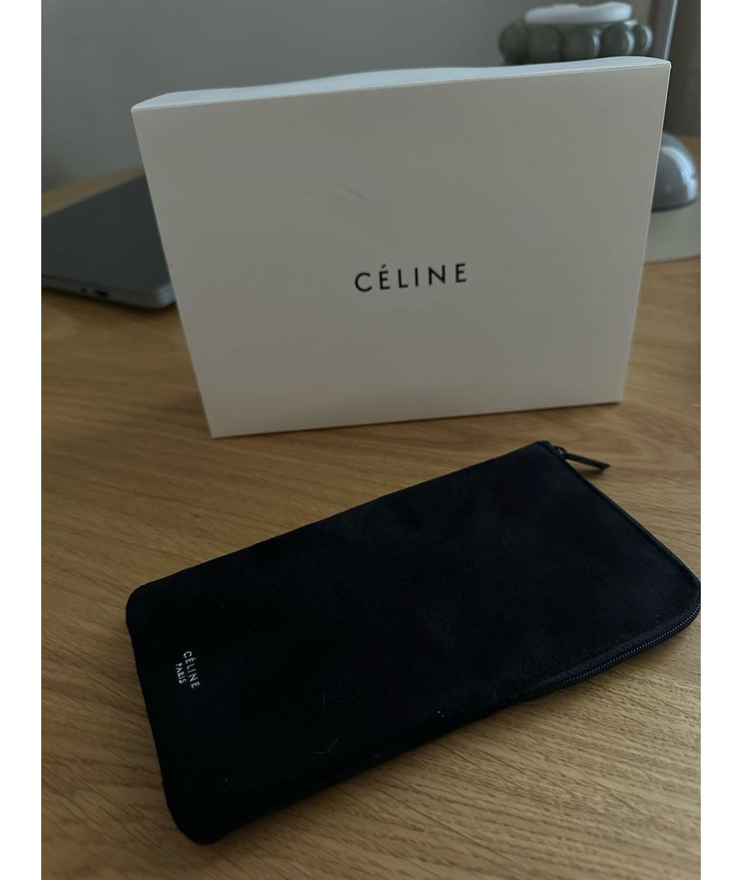 CELINE Коричневые пластиковые солнцезащитные очки, фото 4