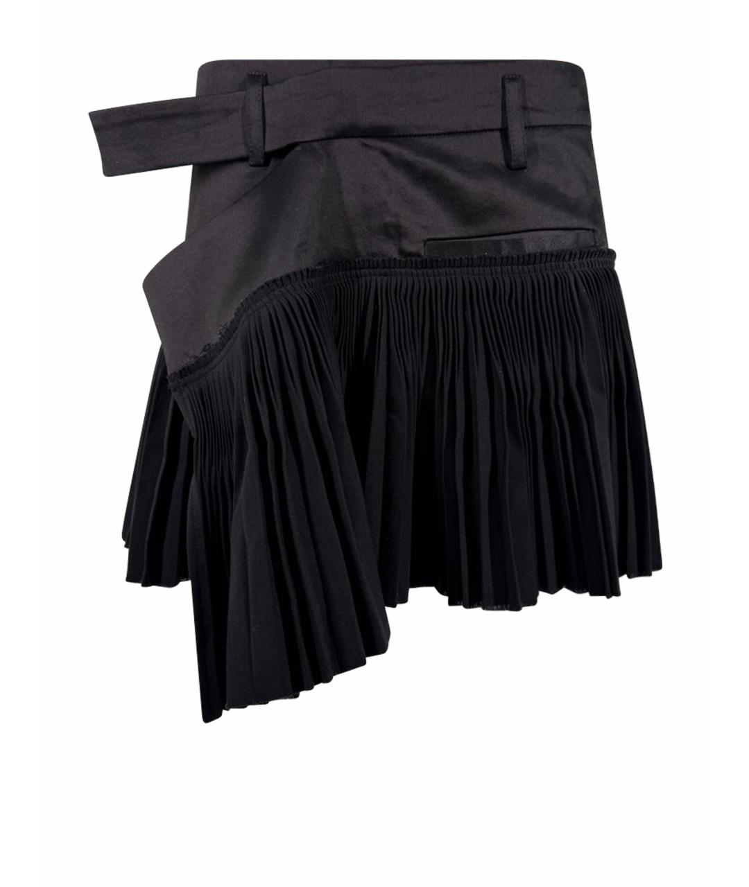 HAIDER ACKERMANN Черная вискозная юбка мини, фото 1