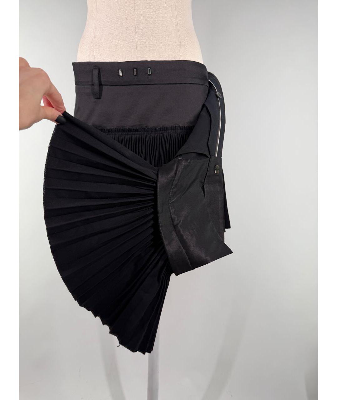 HAIDER ACKERMANN Черная вискозная юбка мини, фото 2