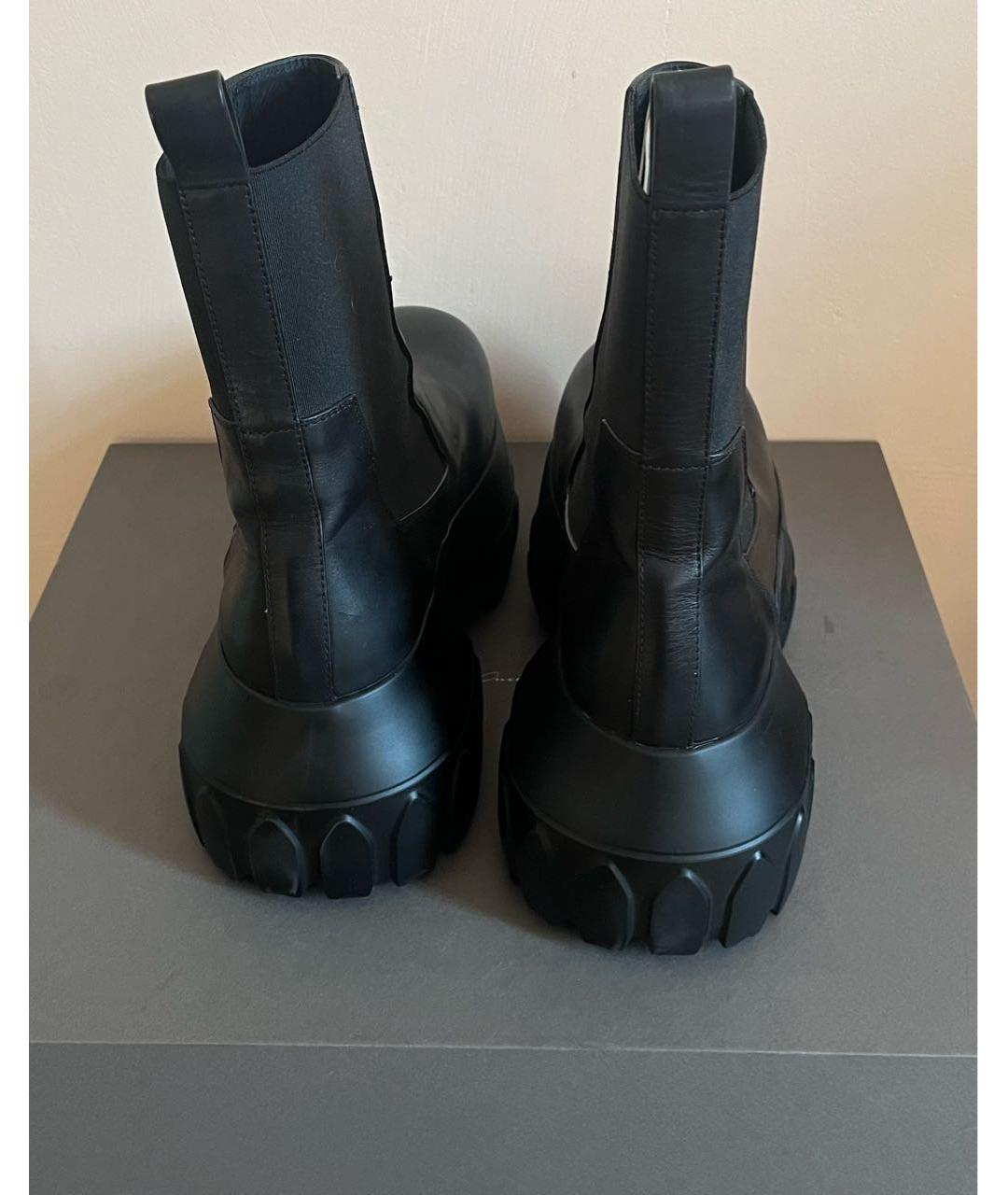RICK OWENS Черные кожаные высокие ботинки, фото 5