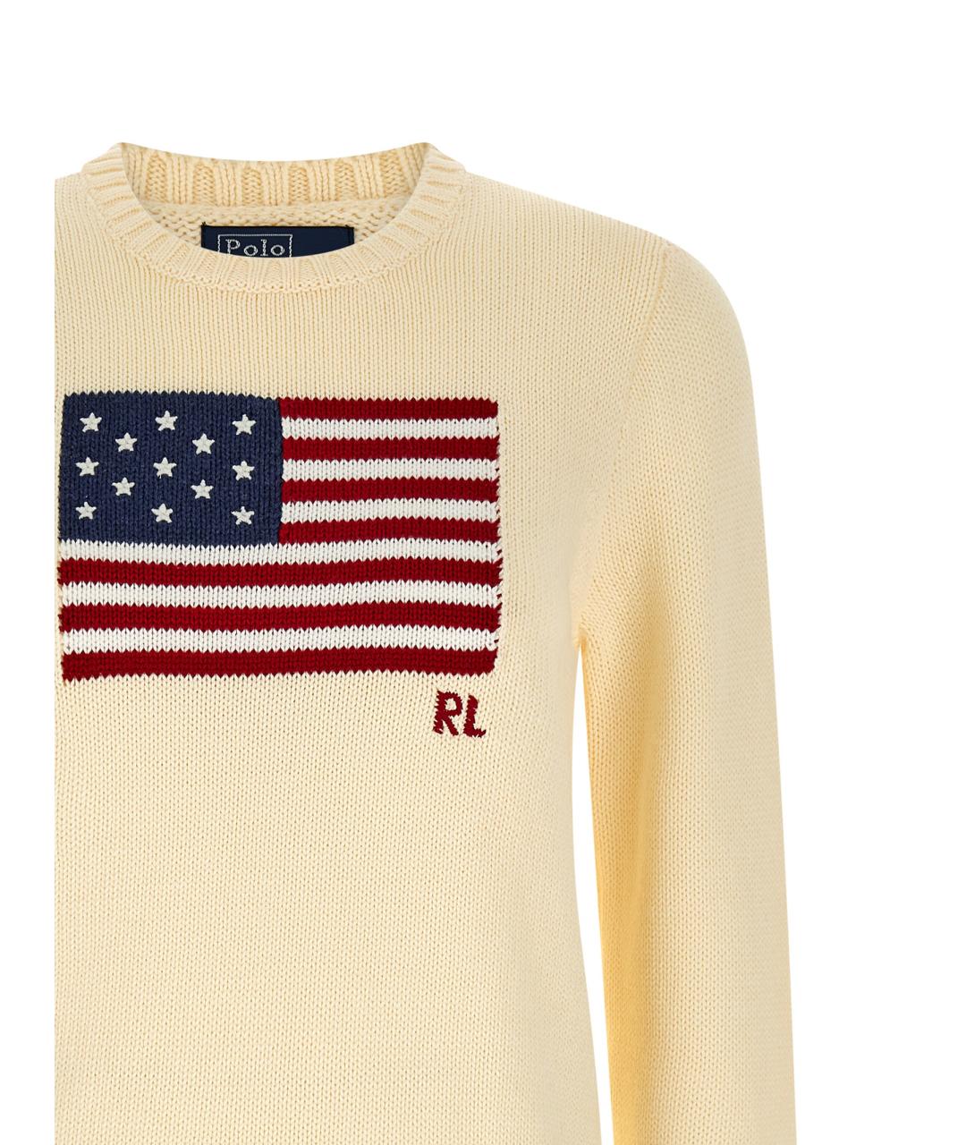 POLO RALPH LAUREN Бежевый хлопковый кардиган, фото 3