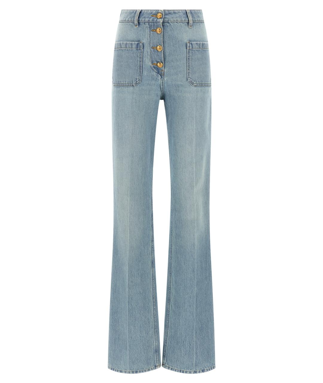 VALENTINO Голубые хлопковые джинсы клеш, фото 1