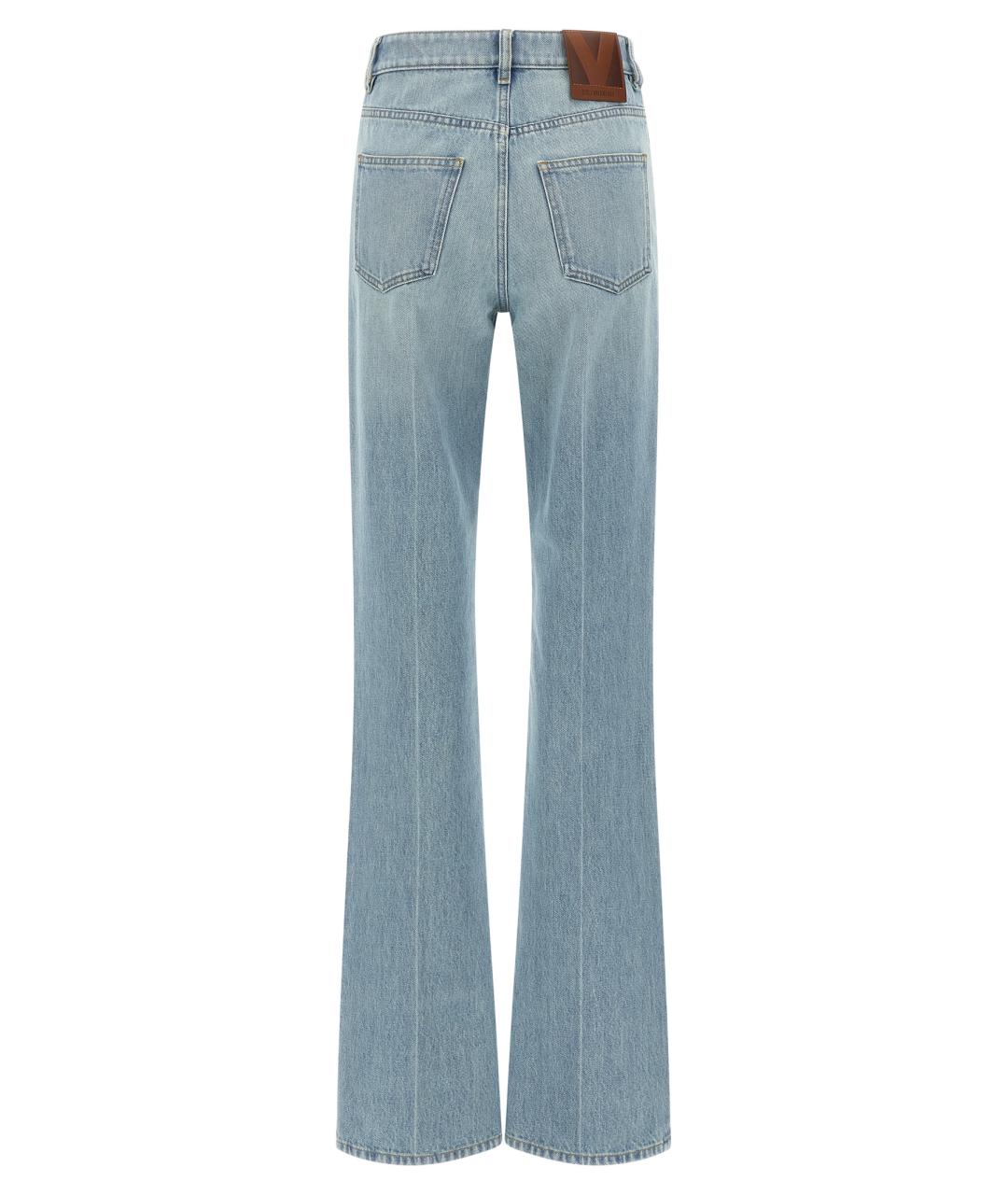 VALENTINO Голубые хлопковые джинсы клеш, фото 2