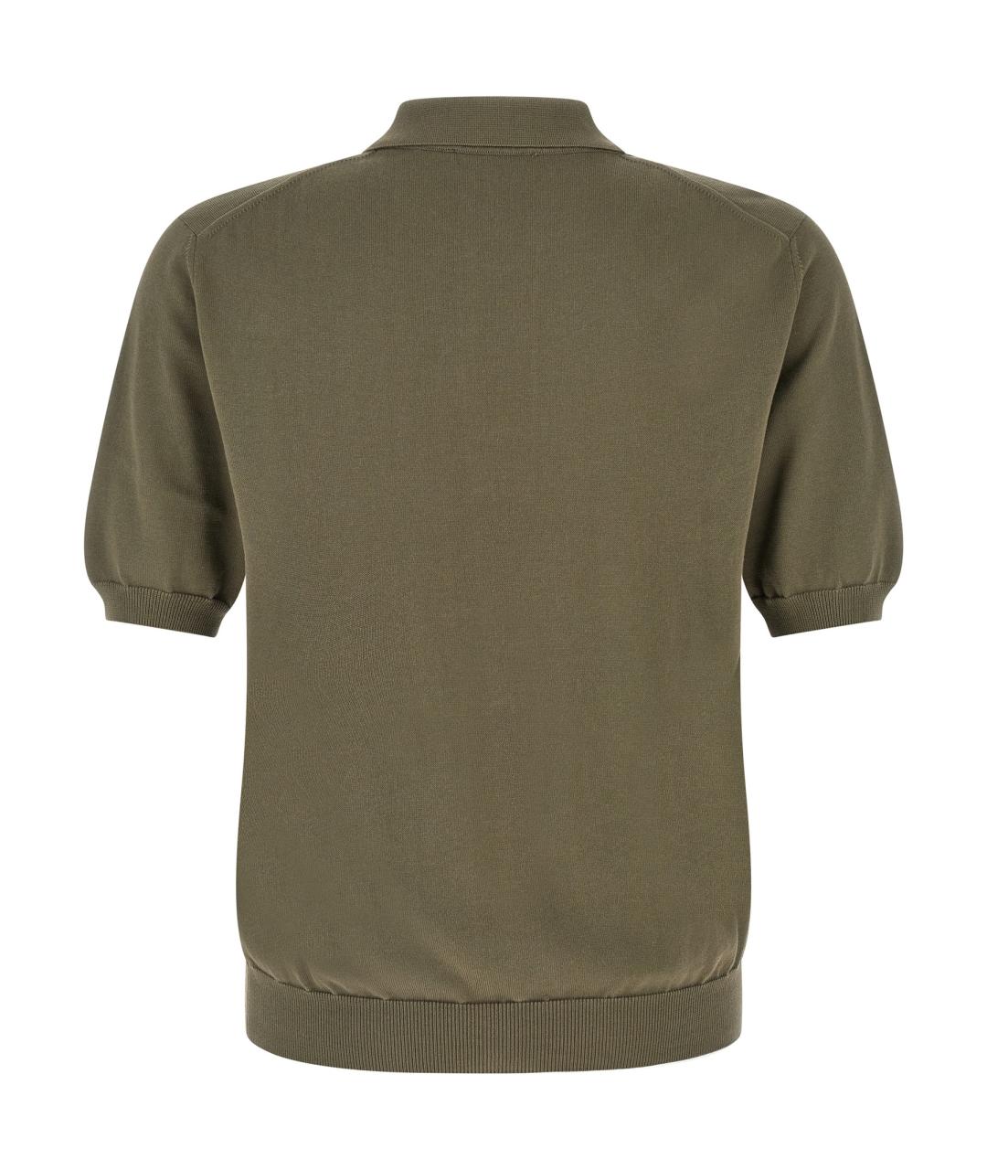 ZANONE Зеленые хлопковое поло с коротким рукавом, фото 2