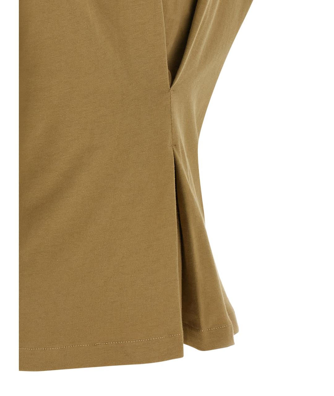 NUDE Коричневая хлопковая футболка, фото 4