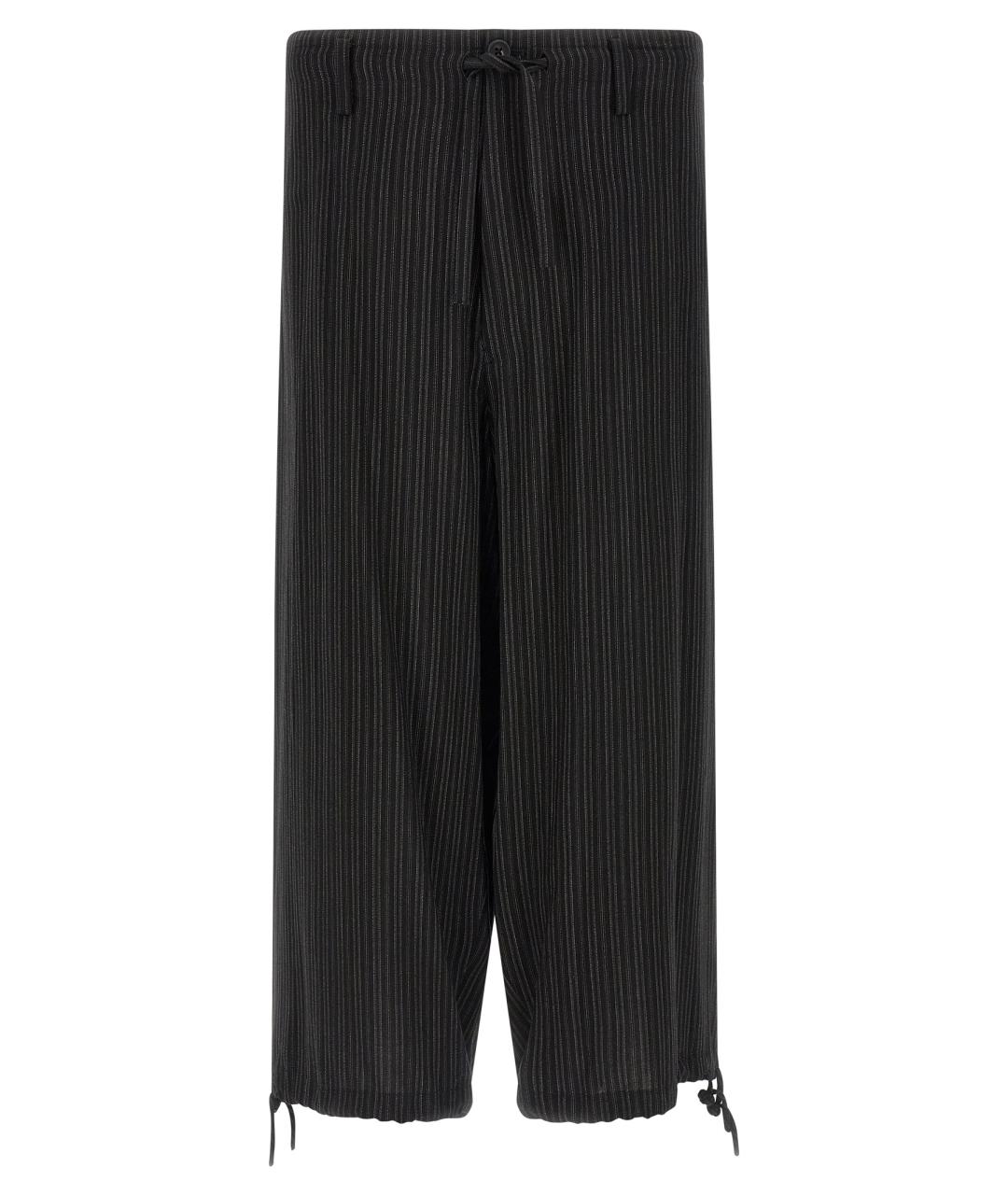 YOHJI YAMAMOTO Черные вискозные повседневные брюки, фото 1