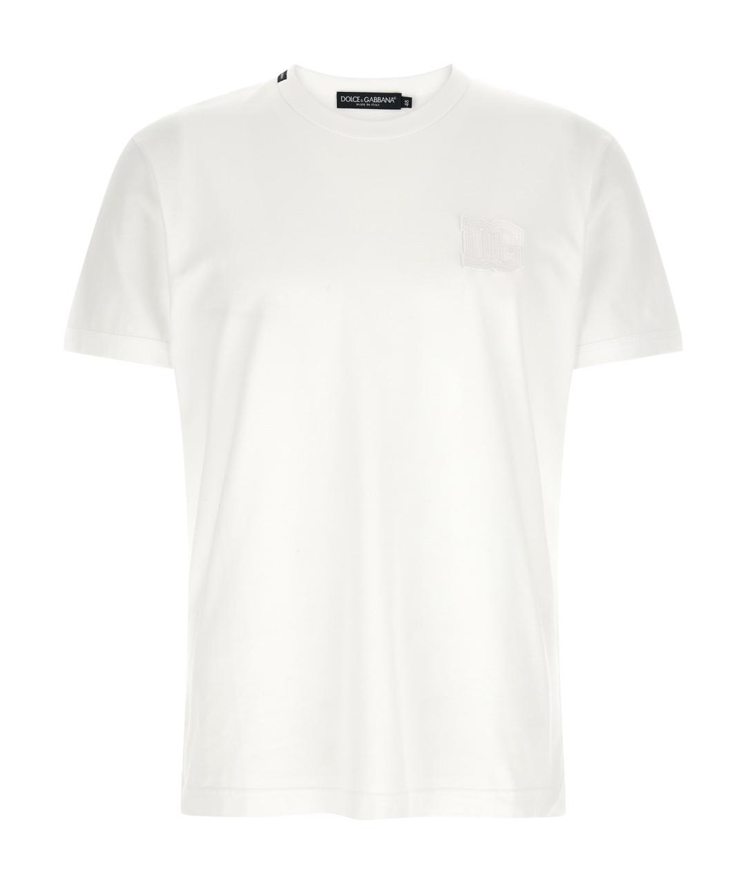 DOLCE&GABBANA Белая хлопковая футболка, фото 1