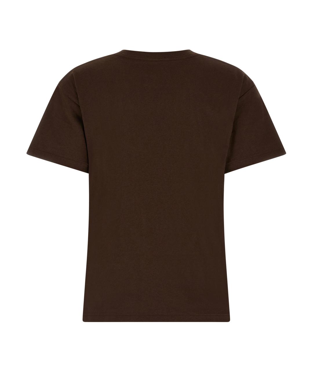 POLO RALPH LAUREN Коричневая хлопковая футболка, фото 2