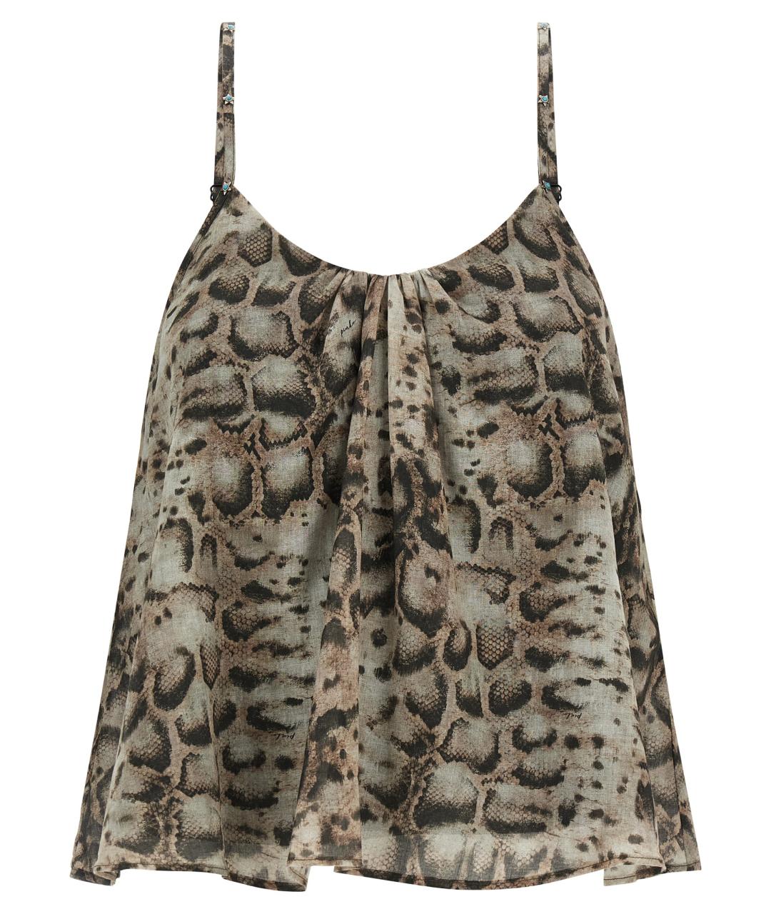 PINKO Серая хлопковая майка, фото 1