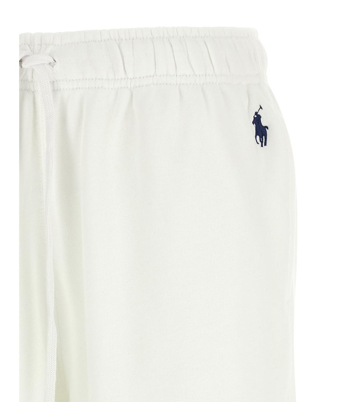 POLO RALPH LAUREN Белые хлопковые спортивные брюки и шорты, фото 3
