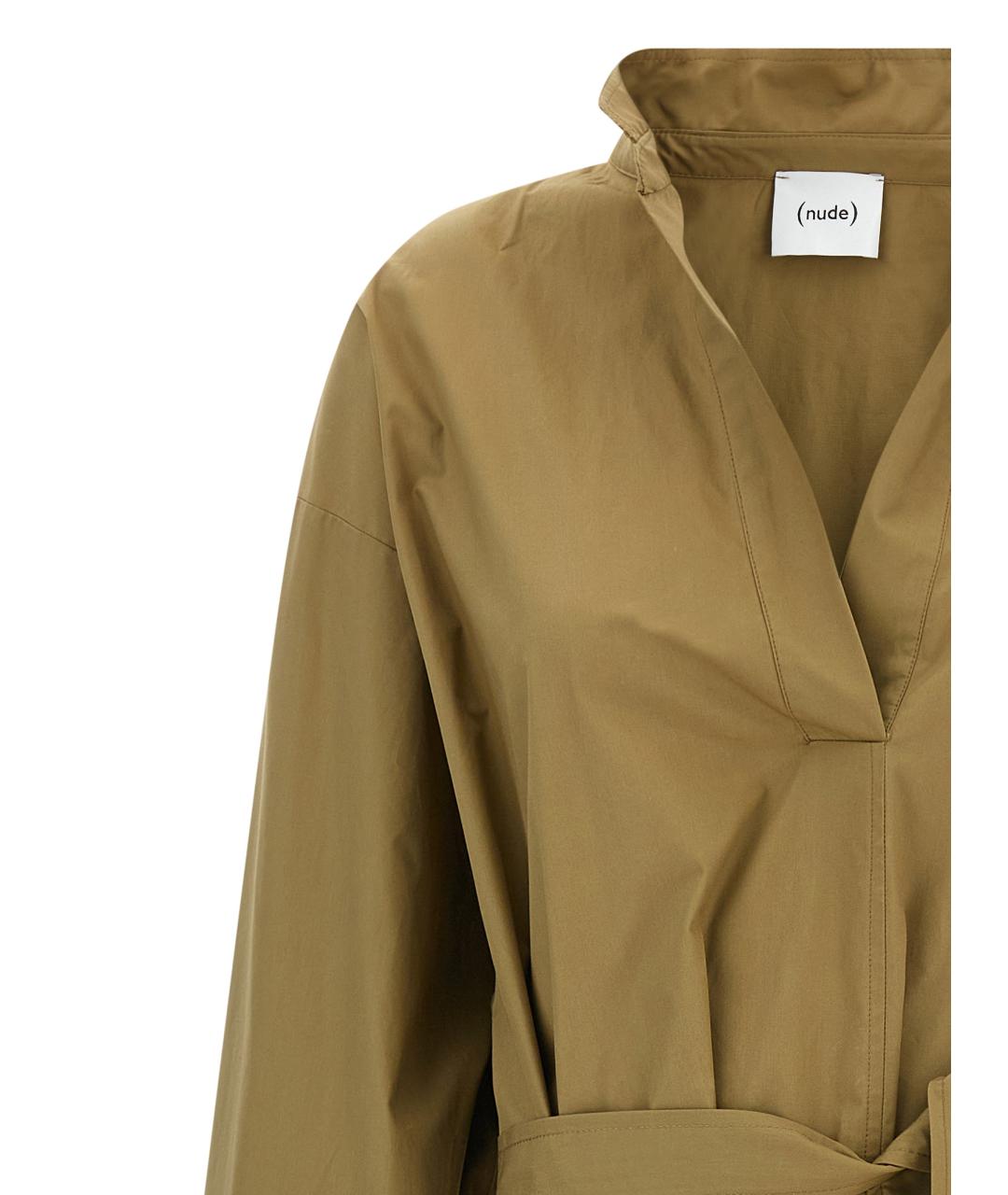 NUDE Коричневое хлопковое повседневное платье, фото 3