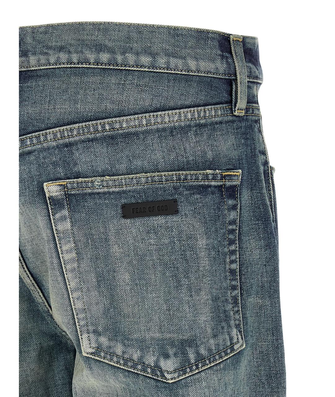 FEAR OF GOD Голубые хлопковые прямые джинсы, фото 4
