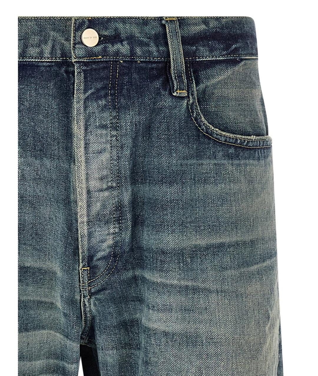 FEAR OF GOD Голубые хлопковые прямые джинсы, фото 3