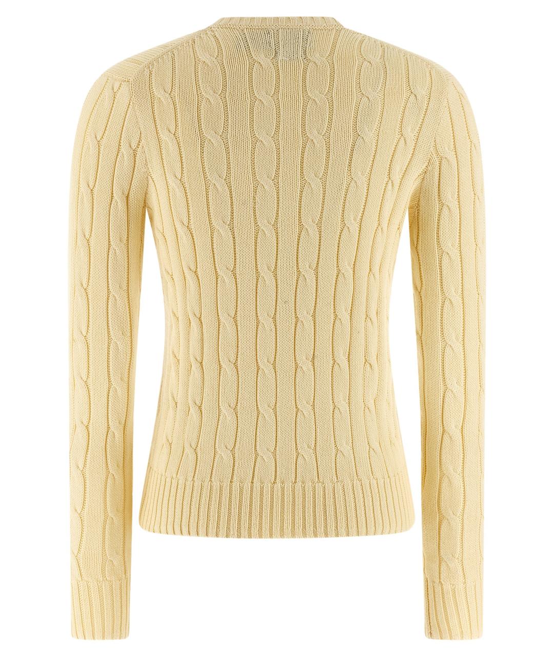 POLO RALPH LAUREN Желтый хлопковый джемпер / свитер, фото 2