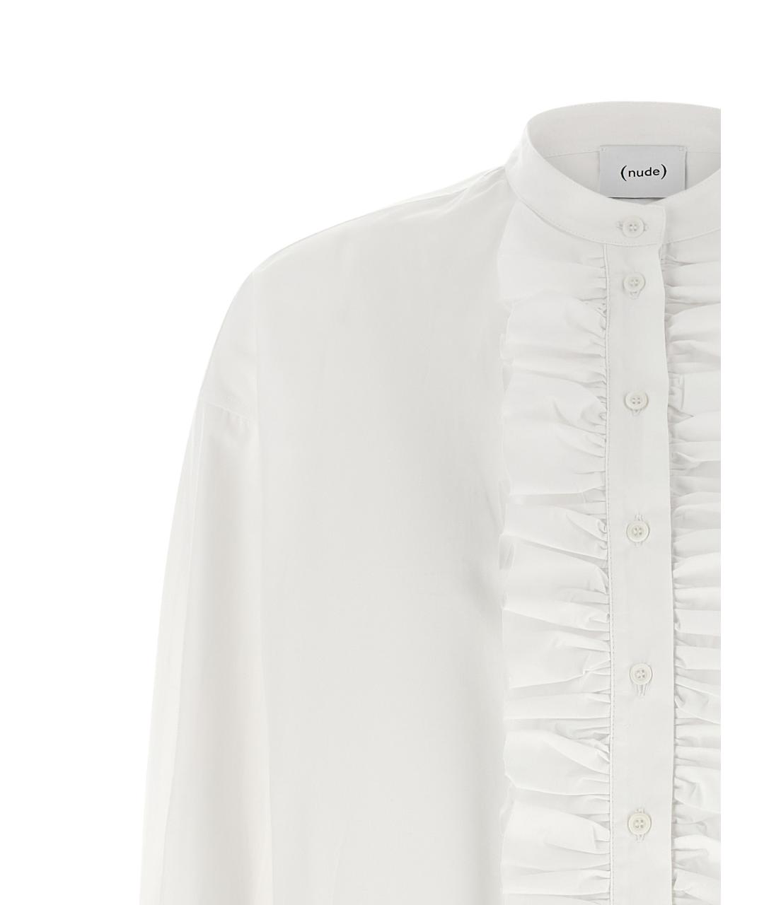 NUDE Белая хлопковая блузы, фото 3