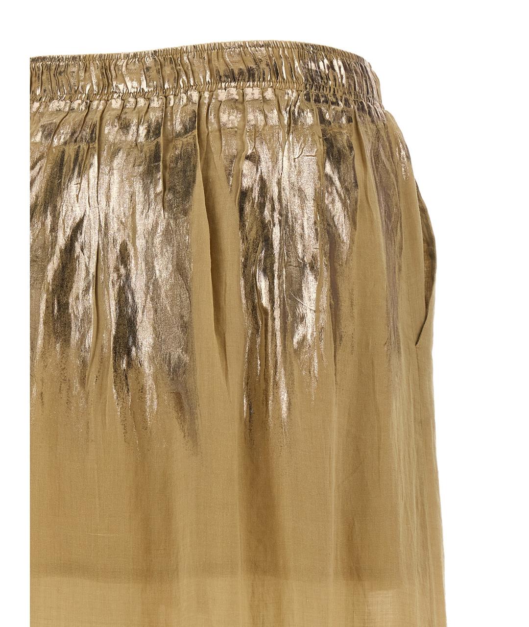 NUDE Коричневая льняная юбка макси, фото 4