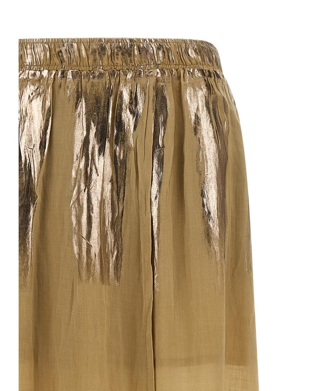 NUDE Коричневая льняная юбка макси, фото 3