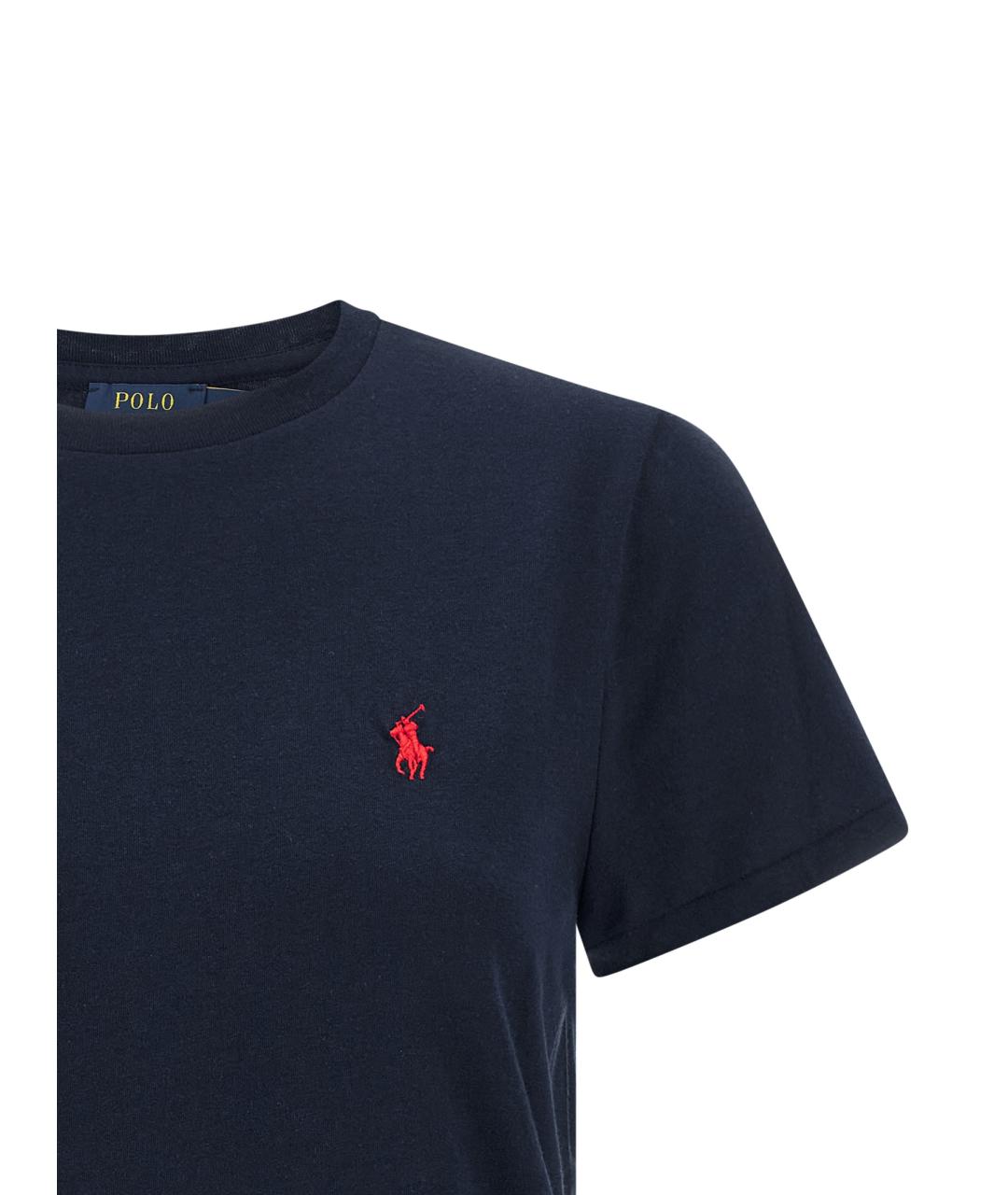 POLO RALPH LAUREN Синяя хлопковая футболка, фото 3