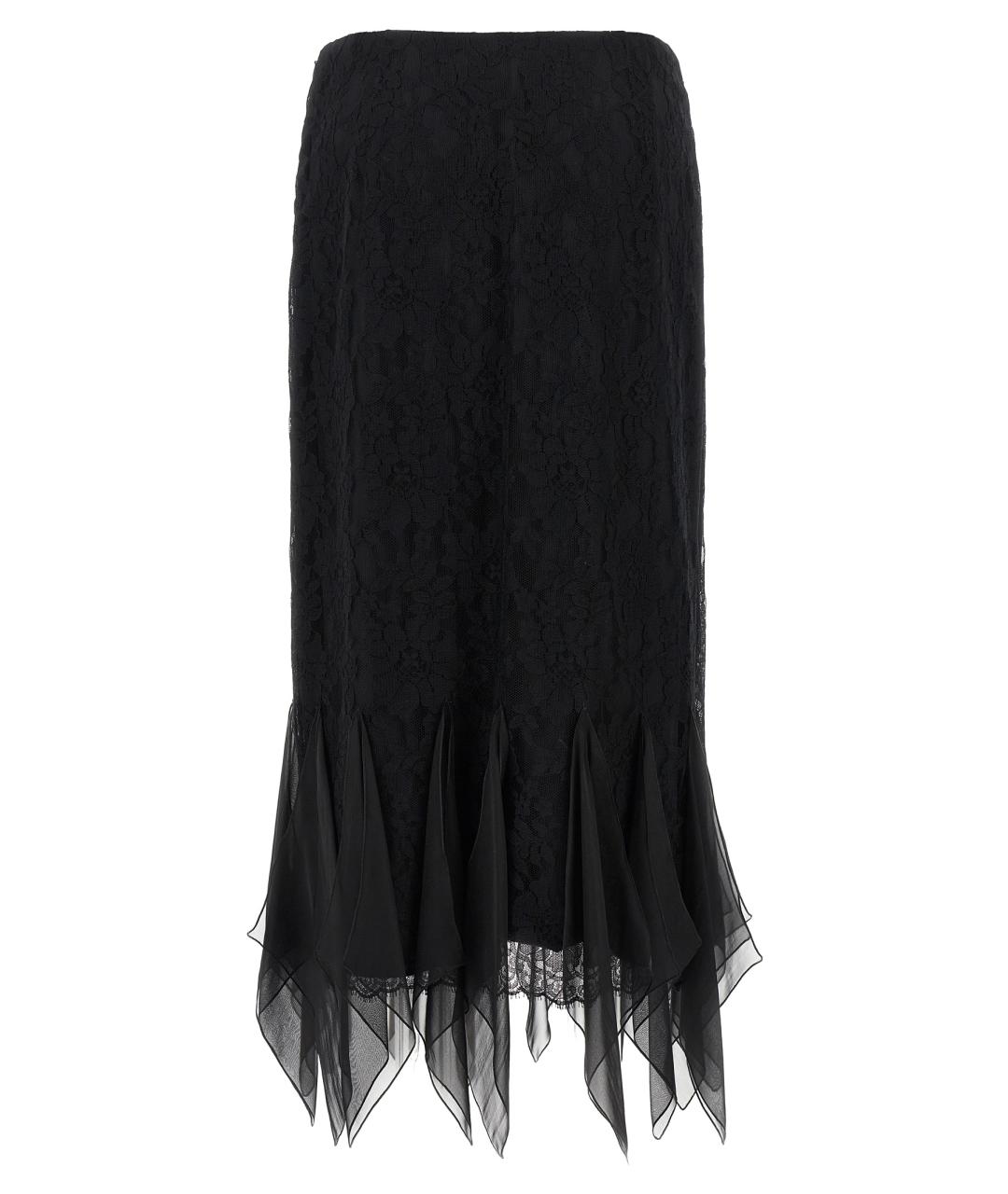 VALENTINO Черная хлопковая юбка миди, фото 2