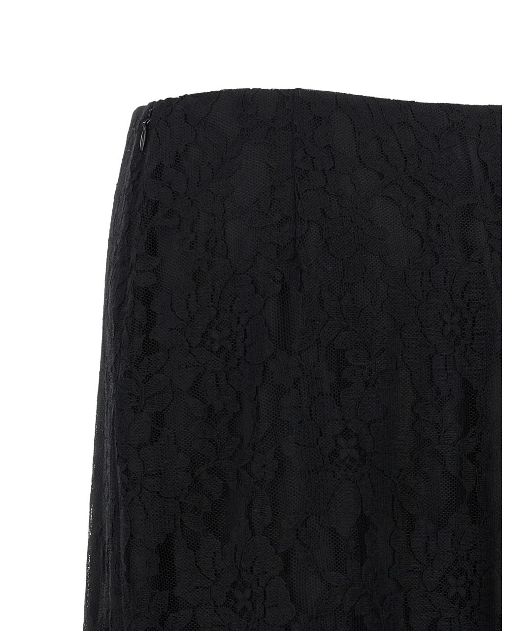 VALENTINO Черная хлопковая юбка миди, фото 4