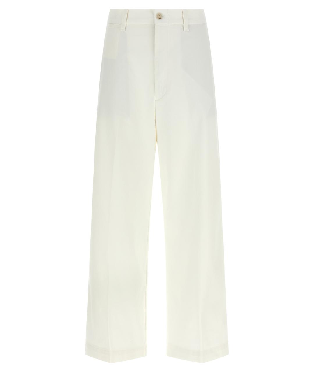 POLO RALPH LAUREN Белые хлопковые прямые брюки, фото 1