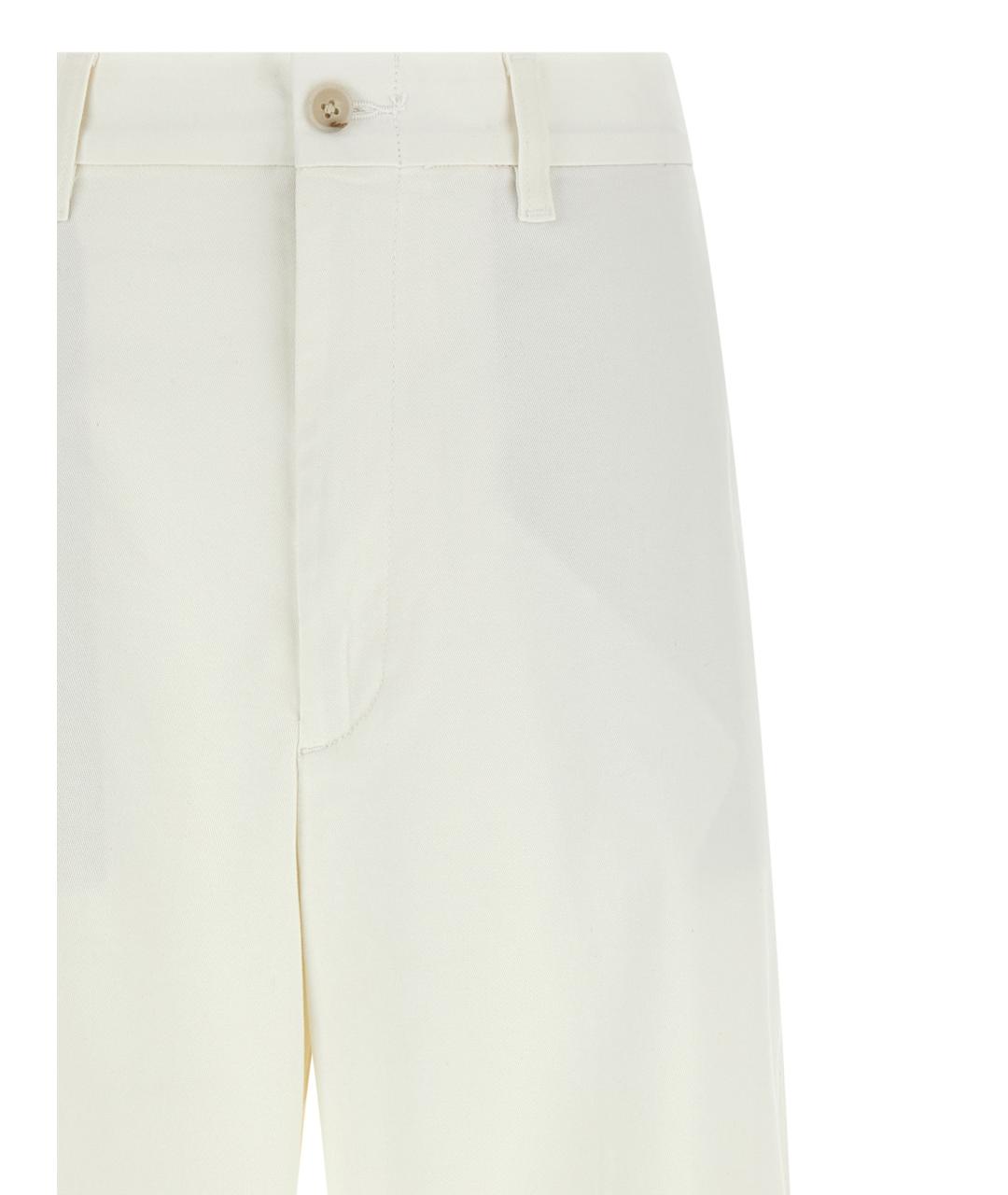 POLO RALPH LAUREN Белые хлопковые прямые брюки, фото 3