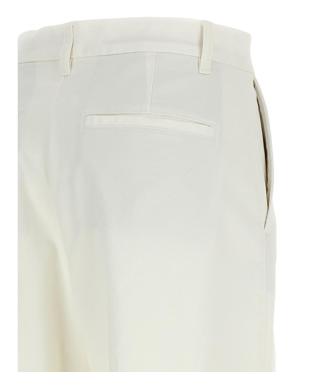 POLO RALPH LAUREN Белые хлопковые прямые брюки, фото 4