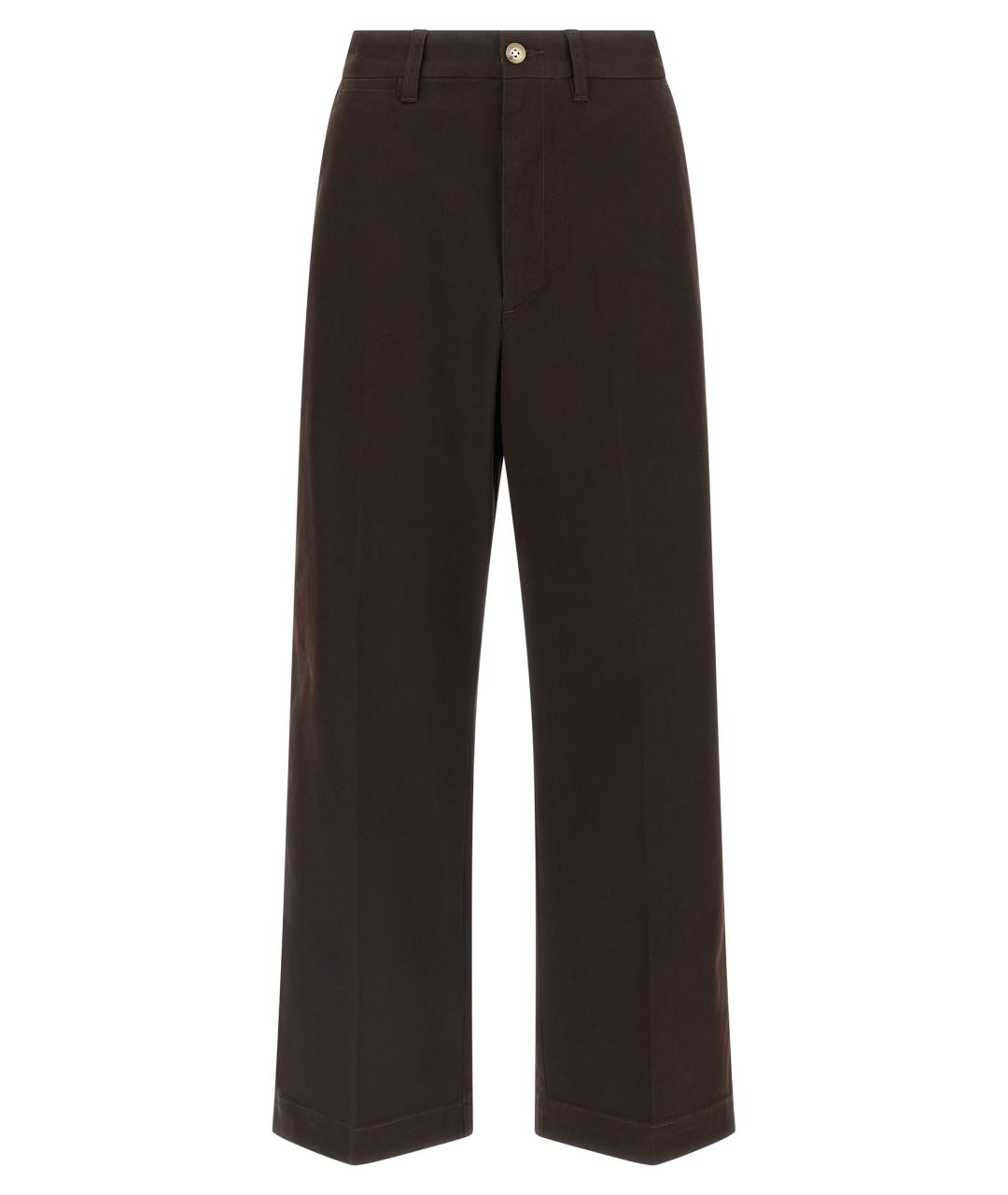 POLO RALPH LAUREN Коричневые хлопковые прямые брюки, фото 1
