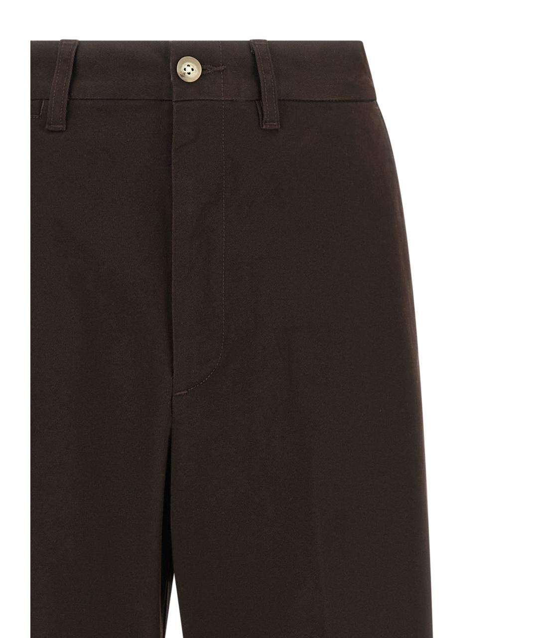POLO RALPH LAUREN Коричневые хлопковые прямые брюки, фото 3