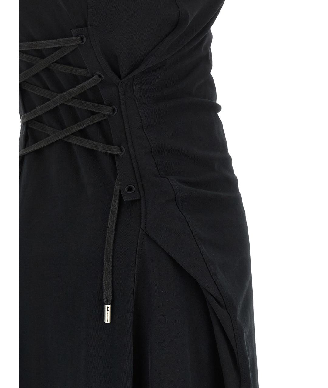 ALEXANDER MCQUEEN Черное хлопковое платье, фото 4