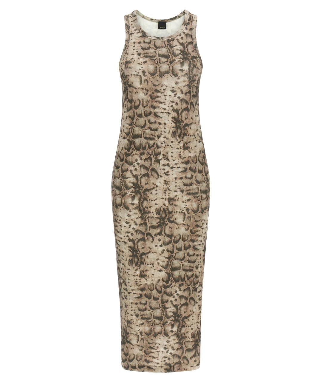 PINKO Бежевое хлопковое повседневное платье, фото 1