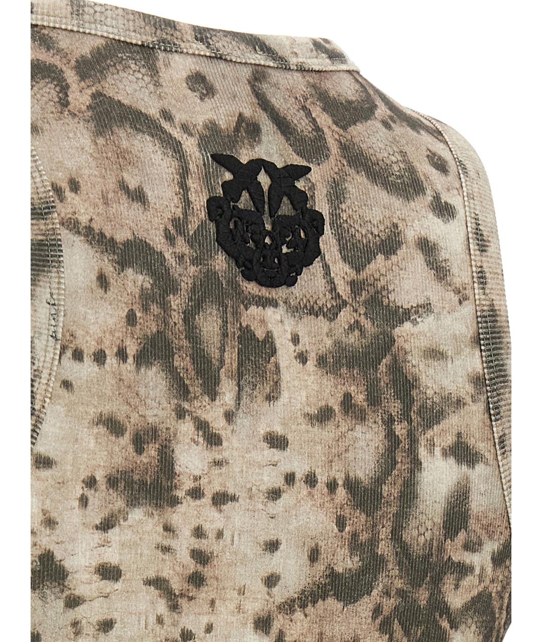 PINKO Бежевое хлопковое повседневное платье, фото 4