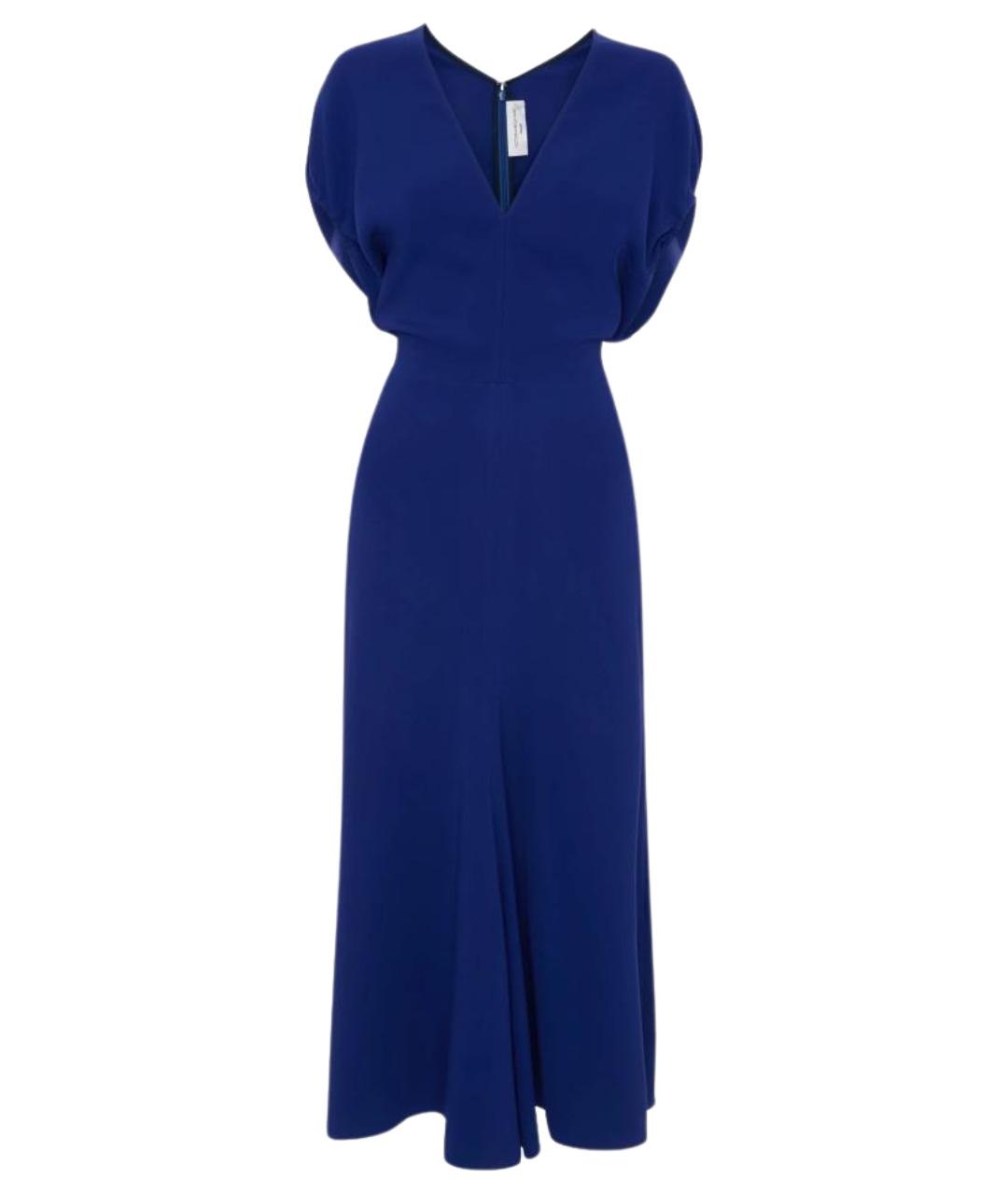 VICTORIA BECKHAM Синее вискозное повседневное платье, фото 1