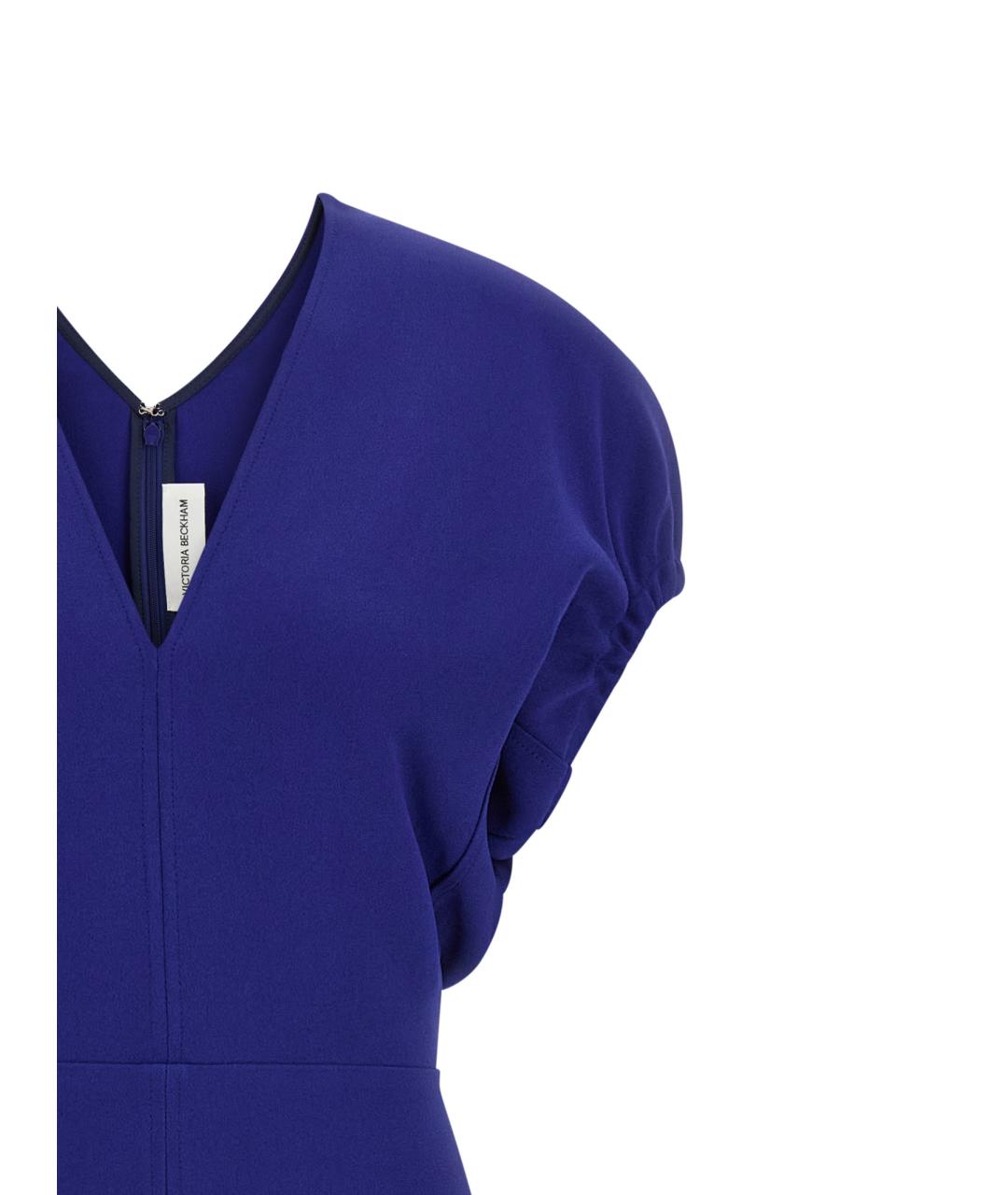 VICTORIA BECKHAM Синее вискозное повседневное платье, фото 3