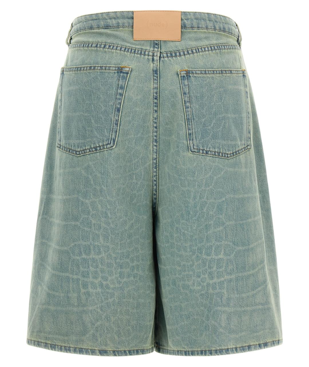 NUDE Голубые хлопковые шорты, фото 2