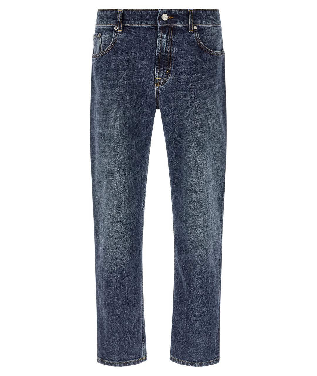 DEPARTMENT 5 Синие хлопковые прямые джинсы, фото 1